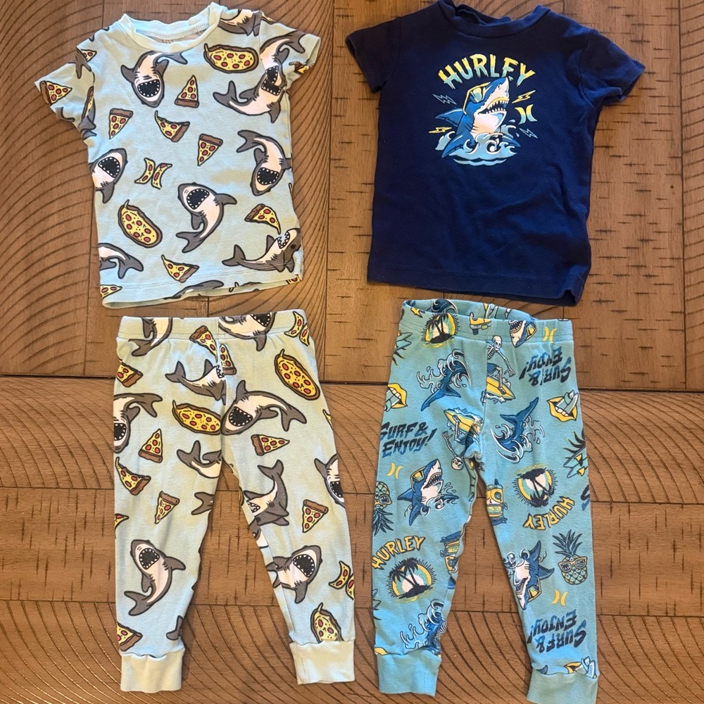 Hurley Shark pajamas - coordinated boy twins
